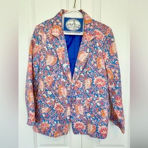 I. Madeline Blazer, cobalt blue, pink, orange - 
Size S
